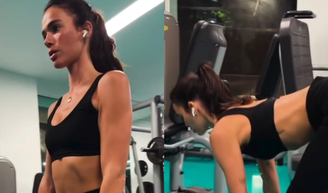 Em busca do 'shape de antes do Carnaval', Bruna Marquezine exibe elasticidade em treino para glúteo e coxas.