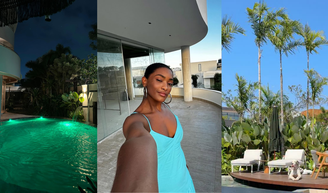 Um paraíso de 527 m², com piscina de quartzito esmeralda e natureza protagonista: essa é a mansão onde Erika Januza, de 'A Nobreza do Amor', vive no Rio de Janeiro.