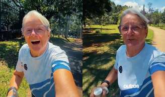 Cleusa Uenaka, correndo há mais de 1.897 dias consecutivos, aos 74 anos: 'Não adianta querer ter o corpo perfeito, e sim um corpo saudável que te acompanhe'.