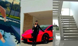 Piscina gigantesca e garagem cheia de carros de luxo: desde os 15 anos, Melody vive nesta mansão avaliada em R$ 7 milhões na Região Metropolitana de São Paulo.