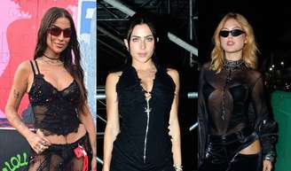 Famosas apostaram em looks all black para o último dia do Lollapalooza 2026.