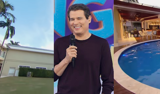 Decoração clássica, piscina gigantesca e até estúdio dentro de casa: é nessa mansão que Celso Portiolli vive com a família há mais de 15 anos.