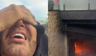 Casa dos pais de MC Gui pega fogo, genitor do funkeiro se desespera e é surpreendido ao entrar no imóvel.