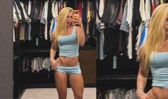 Sarada! Após crítica de Vini Jr., Virgínia surge de pijama curtíssimo, com short no limite, e destaca abdômen trincado; fotos.