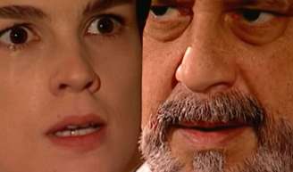 Rosana (Carolina Kasting) é mandada embora de casa por Gumercindo (Antonio Fagundes) em 'Terra Nostra'.