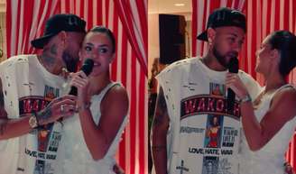 Leitura labial revela diálogo íntimo quase despercebido entre Neymar e Bruna Biancardi durante festa da influenciadora: 'Tá feliz?'.