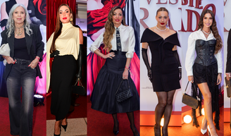Corset, alfaiataria e luvas de ópera: 15 fotos dos looks de Patrícia Poeta, Bianca Andrade, Nicole Bahls e mais na premiere de ‘O Diabo Veste Prada 2’ em SP.