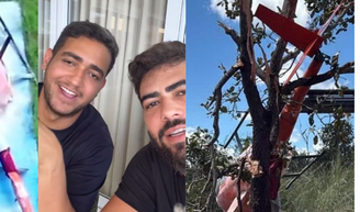 Helicóptero de Henrique e Juliano faz pouso forçado em fazenda no Tocantins e dupla se pronuncia sobre estado do pai; assista.
