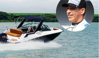 Das pistas para o mar: lancha de Hélio Castroneves aposta em conforto, esportes aquáticos e espaço para até 9 pessoas.