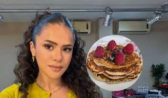 Meu novo café da manhã favorito na dieta é essa panqueca sem glúten que aprendi com a Maisa; receita leva banana e mel.