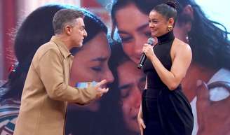 Luciano Huck se retratou com Sophie Charlotte no 'Domingão'.