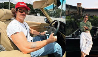 Chay Suede ostenta Porsche de R$ 1 milhão e Mercedes rara que já pertenceu à família Marinho; veja coleção de automóveis antigos do ator de ‘Quem Ama Cuida’.