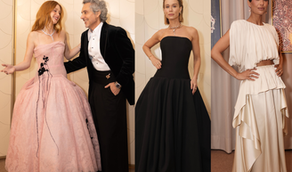 Renda dramática, seda plissada e black tie moderno: Marina Ruy Barbosa e Alexandre Nero se reencontram em noite de gala com Mariana Ximenes, Camila Pitanga e outros famosos.