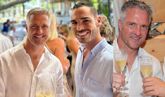 Vai virar série de TV na Alemanha: o casamento de luxo do irmão de Michael Schumacher com empresário 14 anos mais novo em Saint-Tropez.