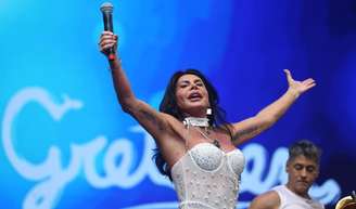 A cantora Gretchen em recente apresentação em São Paulo