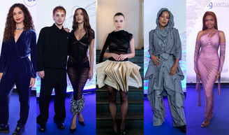 Alice Wegmann transforma livro em vestido e lidera desfile de famosos no Prêmio da Música Brasileira; veja os looks.