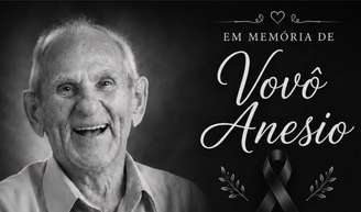 Vovô Anésio morreu aos 88 anos após um dia na UTI, em 13 de junho de 2026.