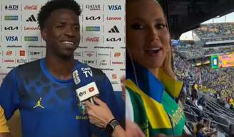 Vini Jr, reage a gol contra Haiti na Copa do Mundo e dedicação parece subentendido para Virginia Fonseca.