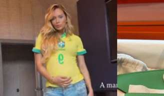 Gabriely Miranda posta foto do barrigão de seis meses e bolsa cara no Instagram.