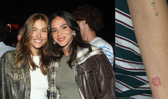 Meta de amizade! Bruna Marquezine e Sasha Meneghel fazem tatuagens iguais e encantam a web; confira.
