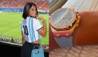 Audemars Piguet de R$ 242 mil usado por Antonela Roccuzzo não é único; veja relógios milionários da esposa de Messi, craque da Copa 2026.