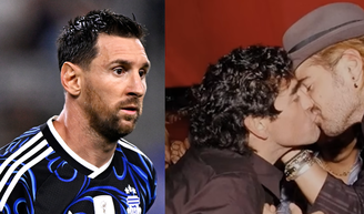 Nem Messi, nem Álvarez: há 21 anos, o craque argentino de 1986 contra a Inglaterra protagonizou um 'beijo gay' com o ator ex de Demi Moore e Britney. 'Nunca vou esquecer aquele momento'.