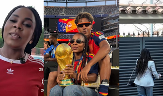 É assim o jardim de Sheila Ebana, mãe de Lamine Yamal, campeão do mundo pela Espanha: piscina redonda, varanda grande e um pequeno campo de futebol para Keyne.