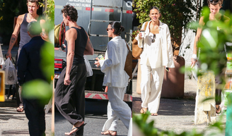 Como usar linho no Inverno? Com look todo branco e oversized, Bruna Marquezine prova a sofisticação do tecido natural em novo passeio com Shawn Mendes.