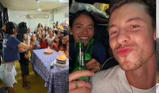 'Você mudou minha vida': Shawn Mendes faz 1ª declaração pública para Bruna Marquezine e mostra aniversário da atriz em ação social com crianças no Rio.