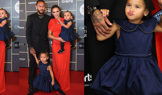 Neymar usa relógio de R$ 2 milhões; Bruna Biancardi aposta em vestido vermelho com recortes e filhas roubam a cena em leilão beneficente.