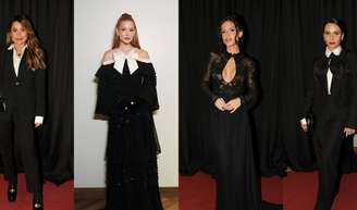 Os looks das famosas em evento de cinema em Gramado: Marina Ruy Barbosa de vestido brilhante com laço, Flávia Alessandra e Débora Falabella de smoking e mais.