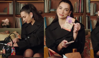 Dua Lipa tem uma bolsa nada básica: hoje aos 31 anos, diva pop carrega molho de pimenta, cartas de tarô, livros e até canudos para cantar; veja +30 itens inusitados.