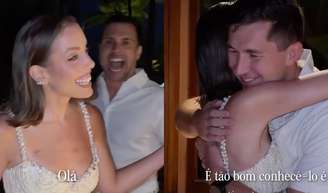 Fabiana Justus não contém emoção ao encontrar pela 1ª vez doador de medula em festa de renovação de votos de casamento; veja!.