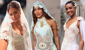 Vestido de noiva estilo boho chic: Anitta, Isadora Cruz e Gabz em 'Coração Acelerado' usam looks de inspiração romântica; tendência com renda e crochê substitui o óbvio e transforma o 'estilo de vó' na maior aposta para 2026.