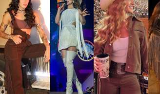 Festival de Barretos 2026: do marrom ao branco, Ana Castela, Andressa Suita e Paula Fernandes apostam em franjas e estilo western. Veja fotos!.