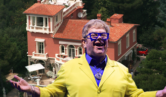 Localizada no topo do Mont Boron, com vários quartos e 1.020 m² de área construída: Elton John mantém uma tradicional vila dos anos 1920 em Nice, na França; 'palácio amarelo' do eterno Rocketman exala sofisticação e tem vista panorâmica para o Mar Mediterrâneo.