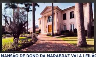 5.130m², piscina de 143m²: mansão milionária de empresário dono das Lojas Marabraz vai a leilão.