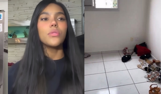 'Meu nome está no Serasa': fora do 'Fofocalizando', do SBT, Carol Lekker expõe dívidas 'até o talo' e mostra sala de casa sem TV e sem sofá.