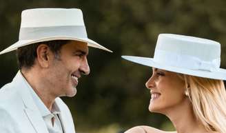 Edu Guedes chora em casamento com Ana Hickmann ao recordar 5 cirurgias por câncer de pâncreas: 'Você me acalmava quando o ar não vinha para eu poder respirar, quando as dores nas minhas articulações e um parafuso de doer' - na foto, noivos em ensaio pré-cerimônia.