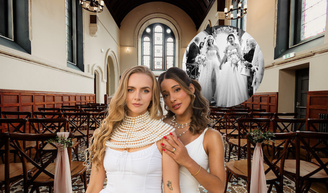 'O dia que eu nunca vou me esquecer': ex-'BBB 15' Talita abre álbum de fotos de casamento com esposa britânica; união aconteceu na Irlanda, em exuberante capela do século 18 com arquitetura clássica.