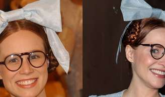 Mariana Ximenes reagiu à fantasia de Letícia Colin em festa do capítulo 100 da novela 'Quem Ama Cuida'; Adriana da trama das 9 se vestiu de Ana Francisca, mocinha de Mariana em 'Chocolate com Pimenta'.