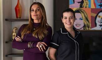 Cellina Costa elogia Flavia Alessandra: "Fábia é uma dondoca muito voltada para o exercício físico. Por isso está sempre pedindo um ovo mexido, um whey protein. Já a Flávia é muito gentil comigo", disse.