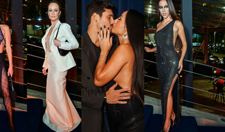 Beijão, brilho, alfaitaria e fenda! Sabrina Sato e Nicolas Prattes roubam a cena em evento em SP ao lado de Mariana Ximenes, de 'Quem Ama Cuida', Isis Valverde e Marina Sena; veja 31 fotos.