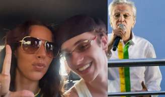 Marina Sena e Juliano Floss surpreenderam ao surgirem juntos no Ato Musical pela Democracia, em Copacabana.