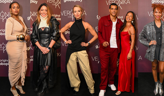 Blazer bordado com pedrarias, calça oversized e vestido vermelho com fenda: 23 looks de Mariana Ximenes, Karol Conká, Marcello Melo Jr. e Mell Muzzillo em première de 'Verônika com K'.