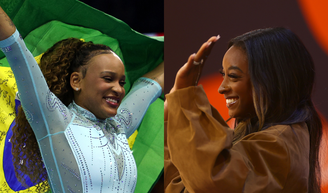 Nem Simone Biles conseguiu! Aos 27 anos, Rebeca Andrade conquista 3º ouro no salto, chega a 10 medalhas em Mundiais e agradece torcida da rival: 'Importante para mim e para todas'.