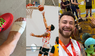 Contratado da Globo, Fred Bruno volta ao basquete 5 dias após ser atingido por tiro de raspão em confusão com deputado do PL e conquista medalha.