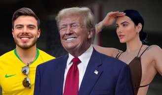 Famosos suplicam ajuda a Donald Trump após vitória de Lula nas eleições de 2026; Thomaz Costa, ex de Larissa Manoela, e Emily Garcia são ironizados na web: 'Olha o direct'.