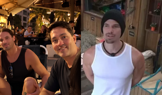 Após desistir de 'A Fazenda 18', Jonatas Faro posa com namorado em foto rara; romance já dura cerca de 2 anos.