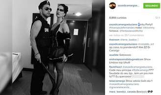 Zezé Di Camargo apostou em uma fantasia de policial, já Graciele optou por uma de bailarina 